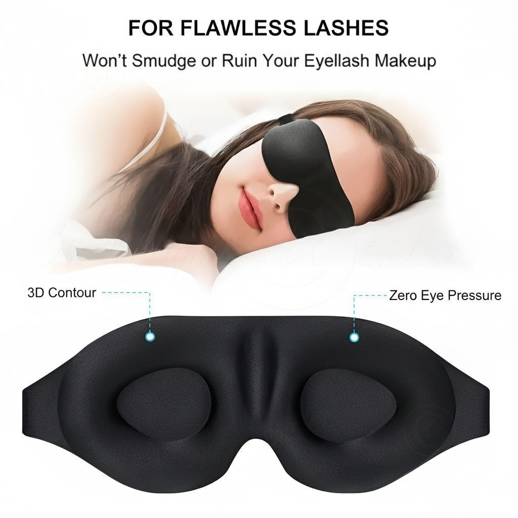 2x/Lot 3D Memory Foam Eye Mask Won't Ruin Your Lash Makeup For Naps Sleep Travel