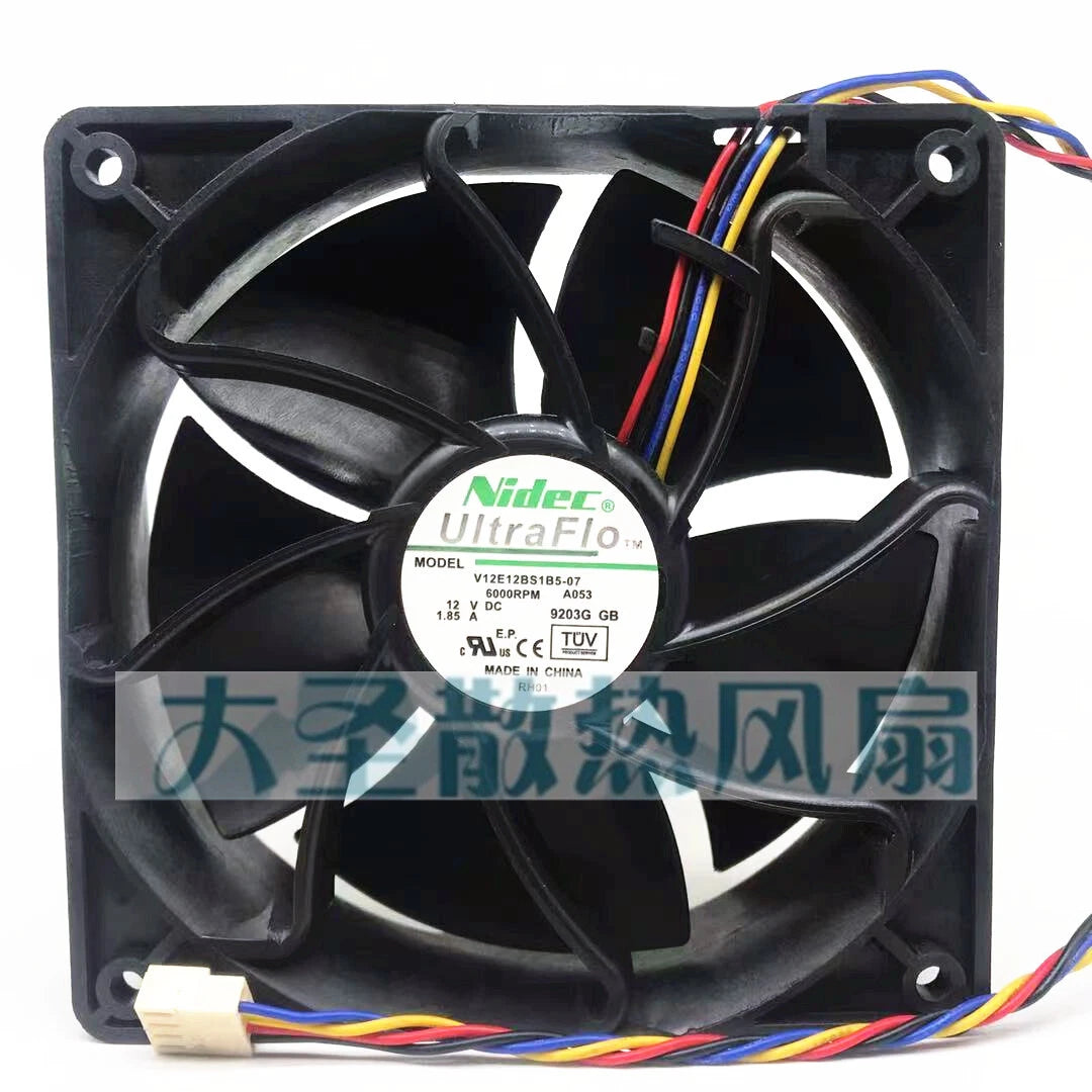 1pc Nidec Cooling Fan V12E12BS1B5-07 12V 1.85A 4-wire 120*120*38mm