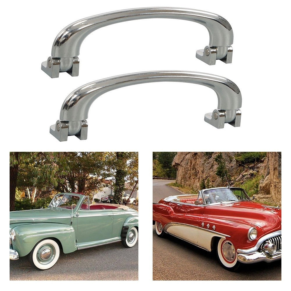 For Classic Cars Chrome Interior Door Pull Handle Pair for Door Card Adaption