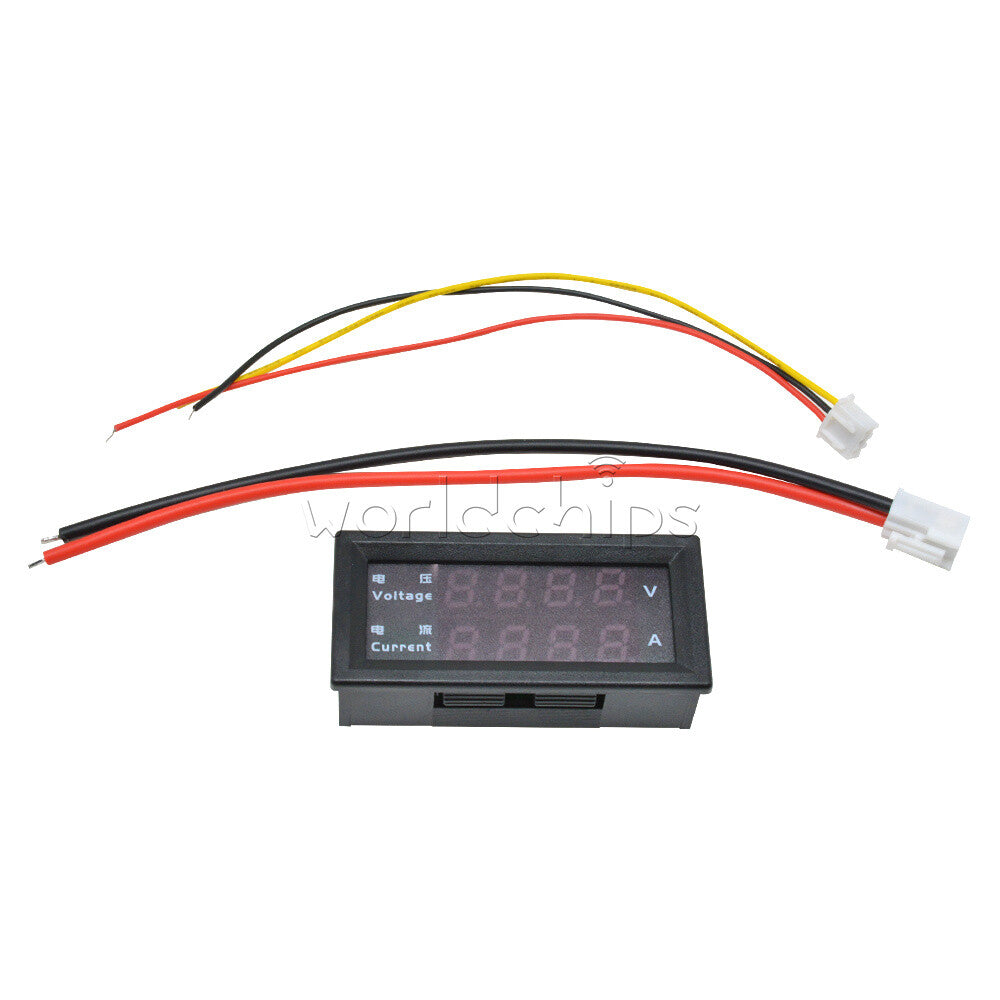 10PCS 4-Digital Dual LED DC0-200V 10A Voltmeter Current Ammeter Meter M4430