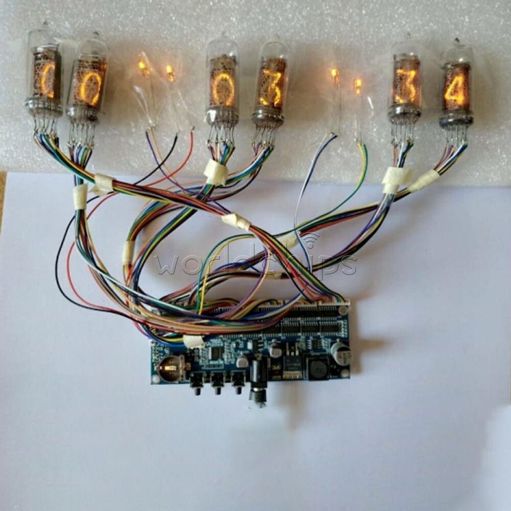 Micro USB Tube Glow Nixie Tube Clock DIY Kit for IN14/ IN12 IN-12 QS30 PCBA RGB
