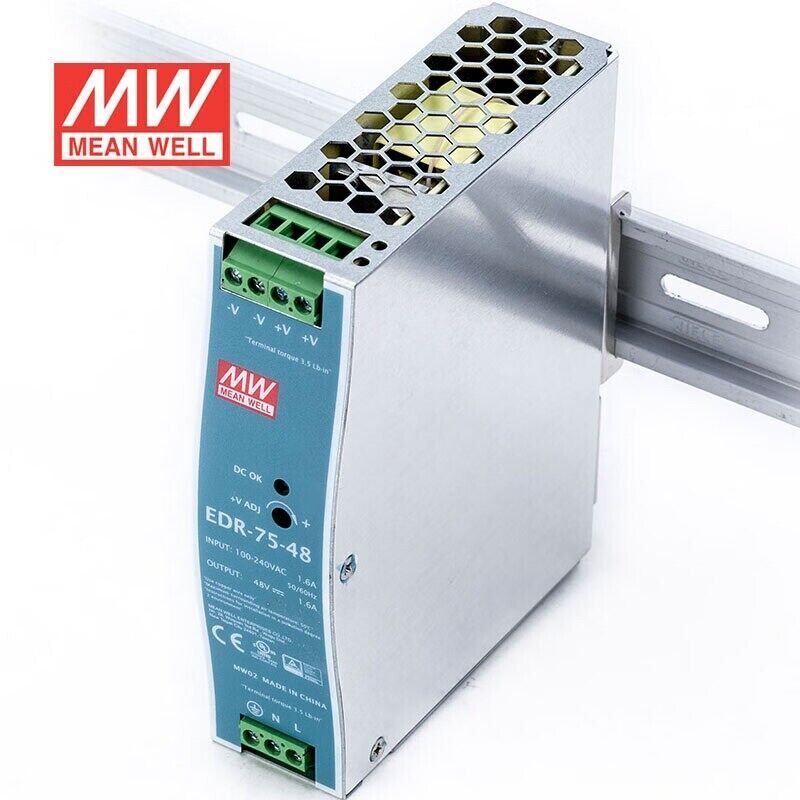 Mean Well EDR-75-48 AC/DC DIN rail power supply 75W 48V 1.6A