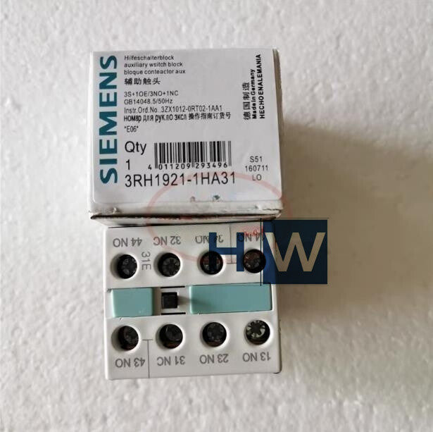 1Pc  SIE-MENS Contactor Auxiliary Contact Switch 3RH1921-1HA31 3NO 1NC