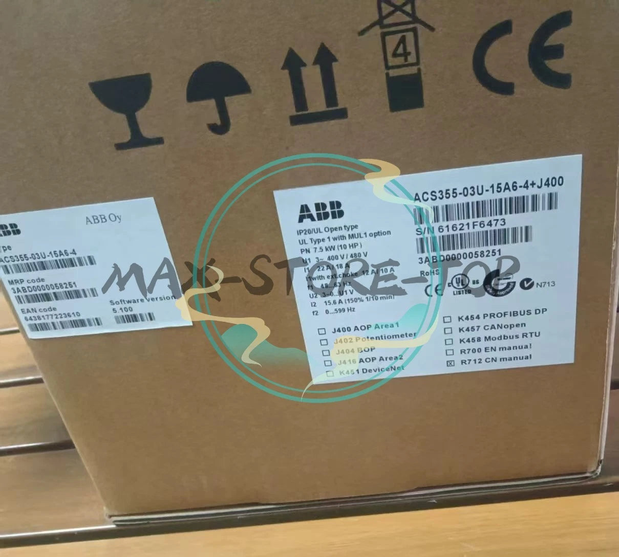 1 PC  ACS355-03U-15A6-4+J400  ABB Frequency Converter Fast delivery