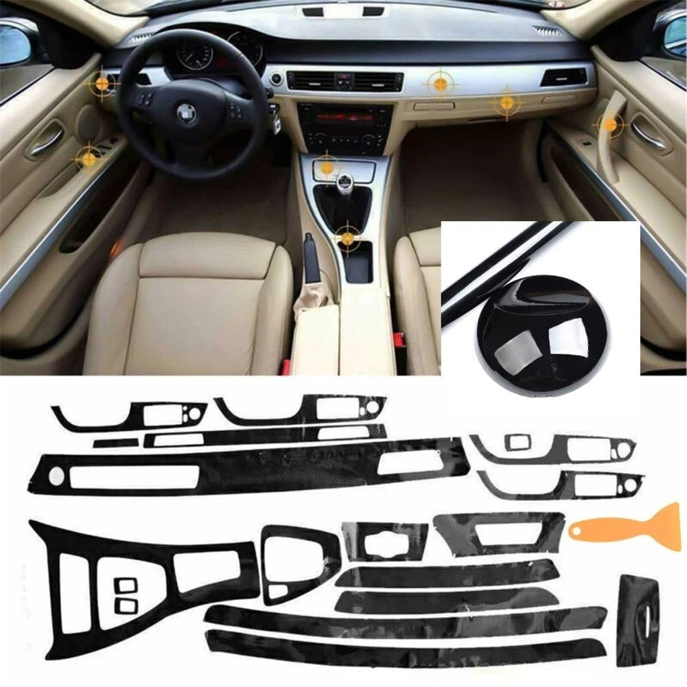 Wrap Trim Car Interior 1 Set Car Decoration Decal Stickers Gloss Black