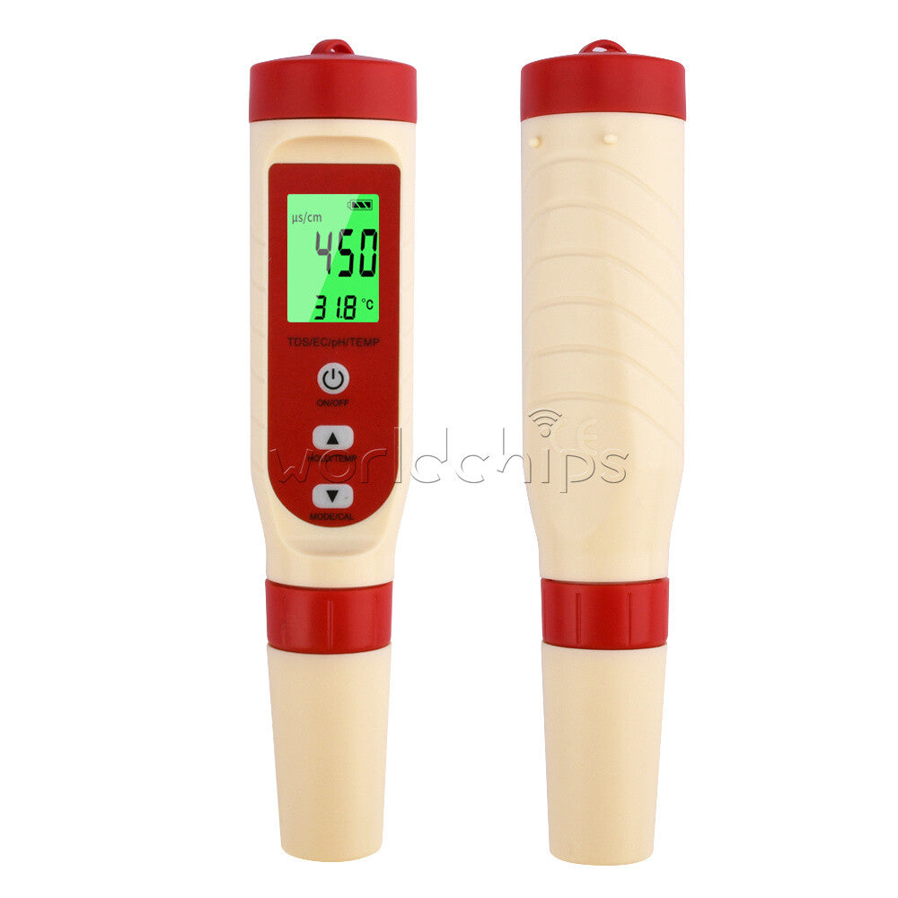 4-In-1 PH TDS EC Temperature Meter Tester Water Quality Test Pen for Hydroponic