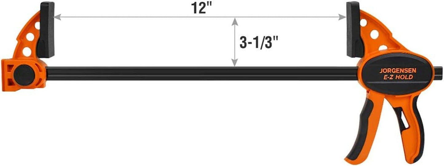2-Pack Ratchet Bar Clamps, 12-Inch, Medium Duty, One-Hand Operation