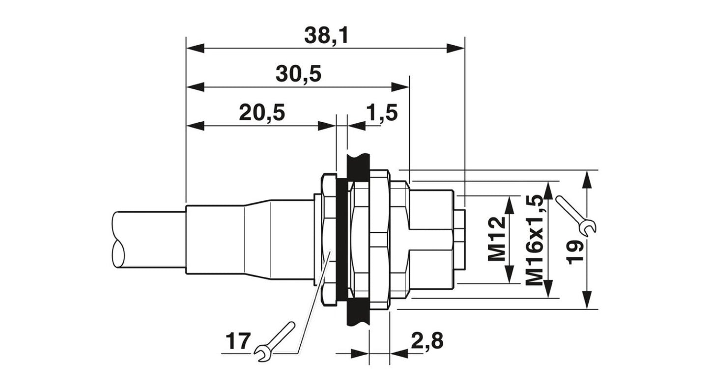 1pcs PHOENIX CONTACT 1534588 Connector SACCBP-M12FSD-4CON-M16/0,5-931