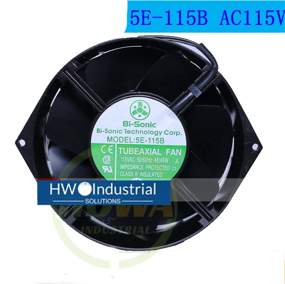 Bi-sonic 5E-115B 2-Wire AC115V 48/46W 17055 All Metal Axial Flow Fan 17cm