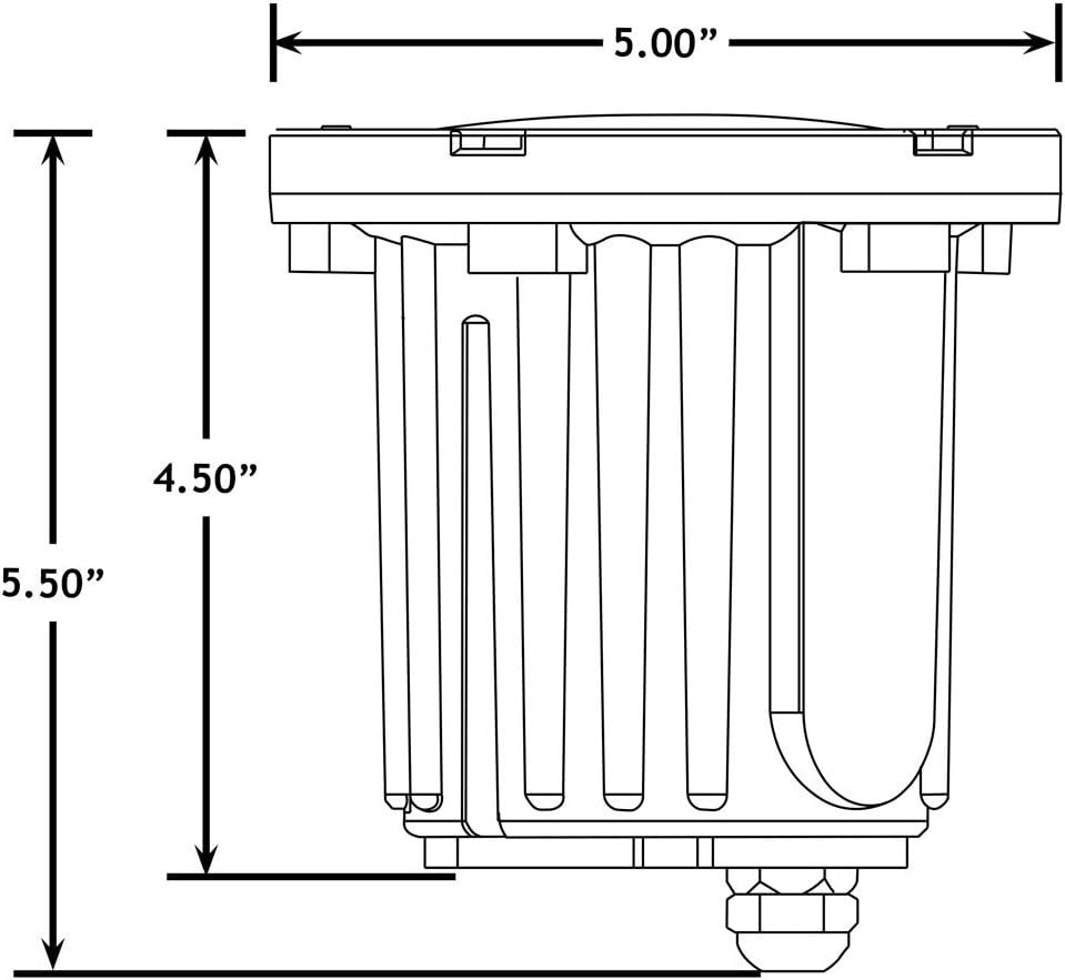 12V Brass In-Ground Well Light - 5W MR16 LED, Open Top, Low Voltage