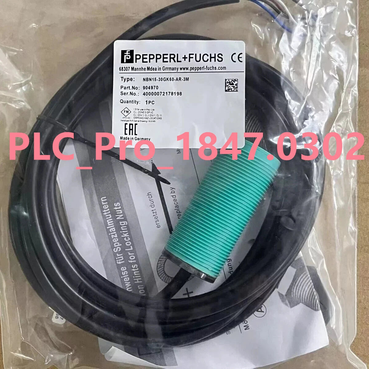 1PCS  For PEPPERL+FUCHS NBN15-30GK60-AR-3M  proximity switch sensor Fast ship