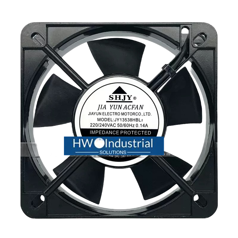 SHJY 2-wire JY13538HBL2 13.5CM 220/240V 0.14A Cabinet Axial Flow Cooling Fan