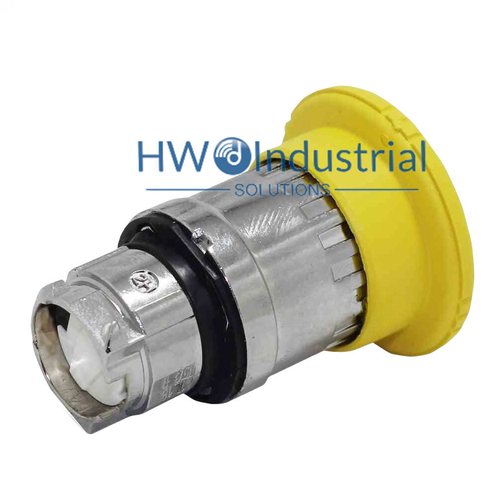 1PC ZB4BS55 ZB4-BS55 40mm Yellow Emergency Stop Button Head Rotation Reset