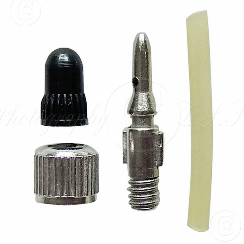 4x English Dunlop Woods Valve Core +Rubber Tube +Caps for Bike Inner Tube Repair