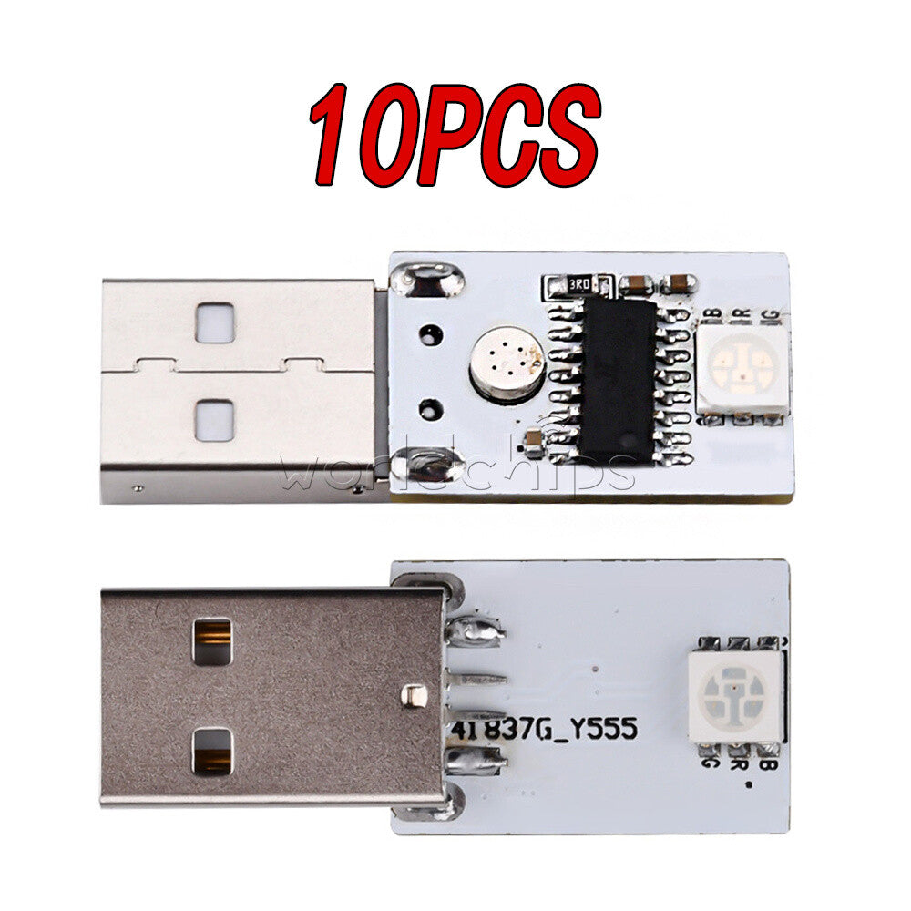 10PCS DC 5V USB LED Intelligent Voice Control Small Night Light Module 6 Colors