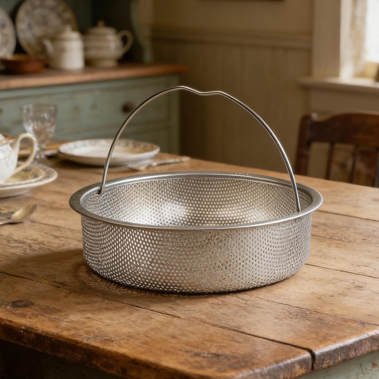 Stainless Steel Food Steamer Basket with Handle Designed for Even Cooking