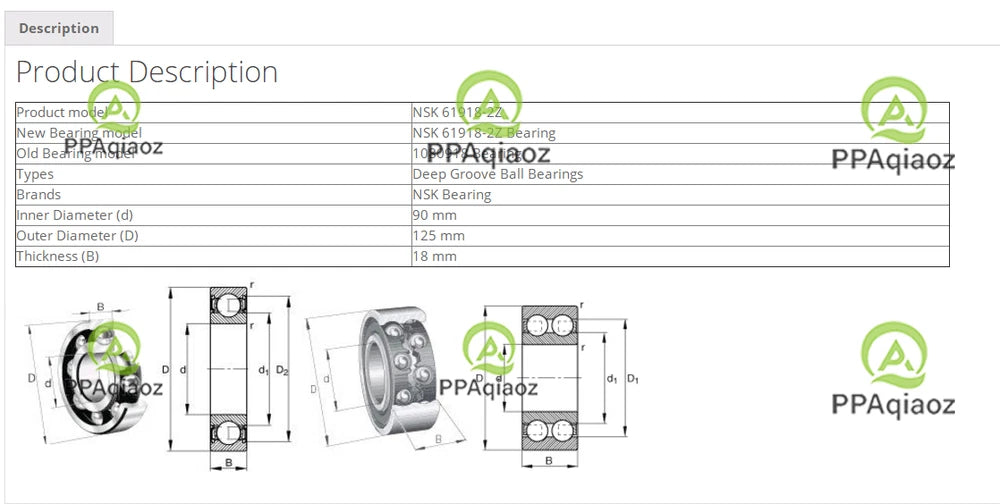 1PC NSK 61918 ZZ Deep Groove Ball Bearings 90x125x18mm. #P