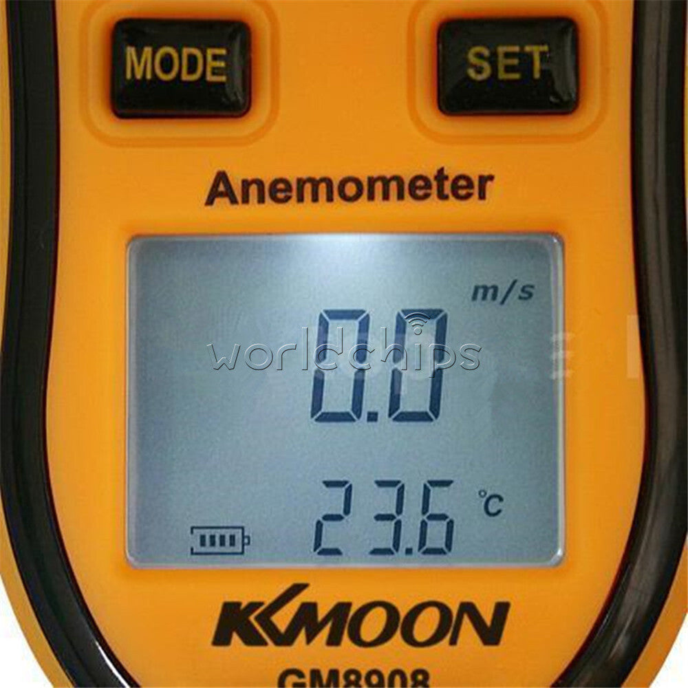 Digital LCD Anemometer NTC Thermometer Air Speed Gauge Wind Temprature Meter