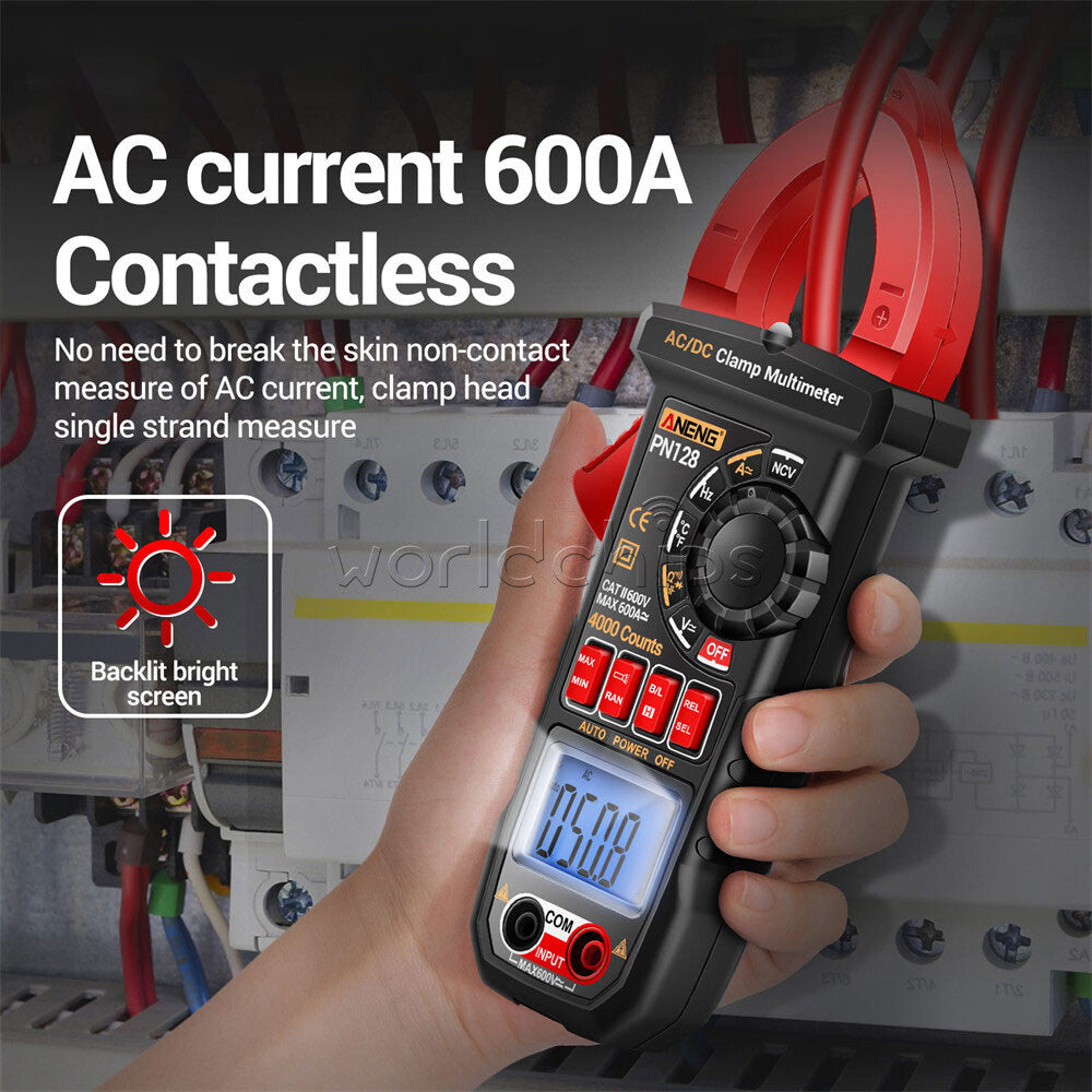 ANENG PN128 Clamp Meter AC/DC Voltage Current Backlight Auto Range Multimeter