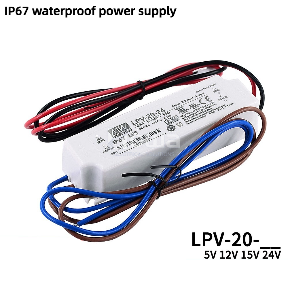Mean Well switching power supply LPV-20 constant voltage IP67 LED 20W 5V12V24V