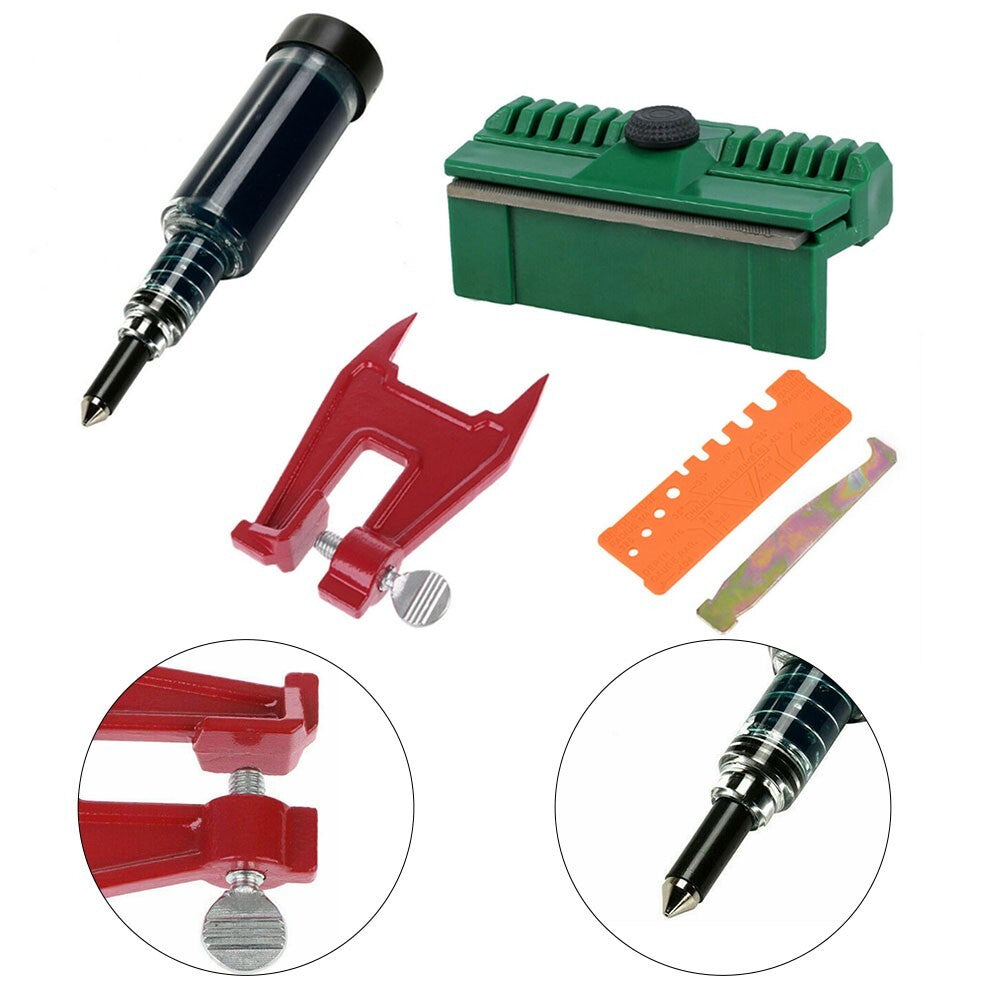 5pcs Chainsaw Guide Bar Maintenance Kit Groove Rail Dresser Grease Tool Cleaner