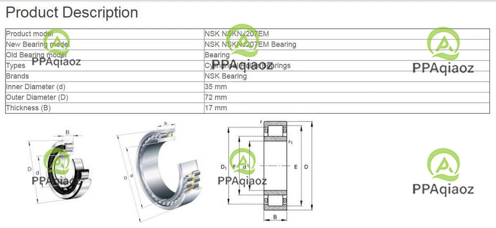 1PC NSK NJ 207 EM Cylindrical Roller Bearings 35x72x17mm #P