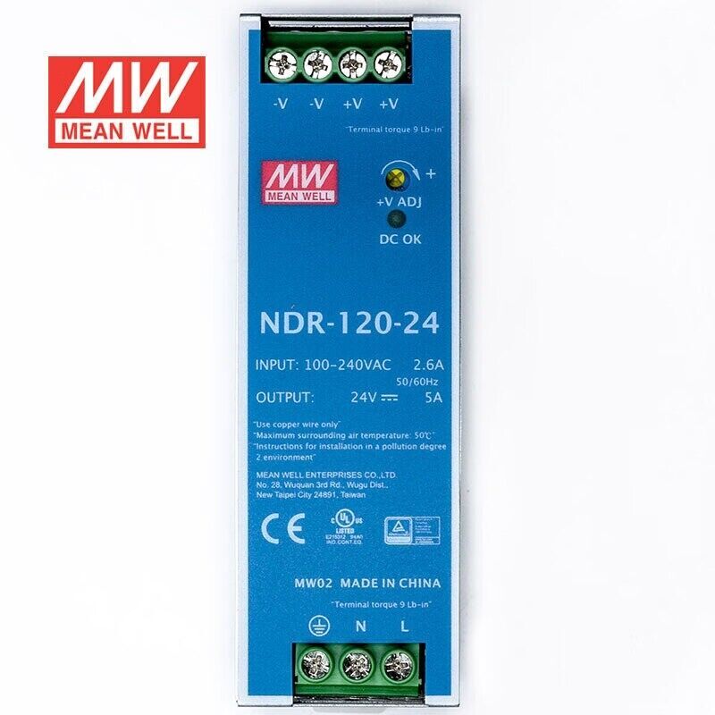 Mean Well NDR-120-24 Switching Power Supply DIN Rail Type 120W 24V 5A
