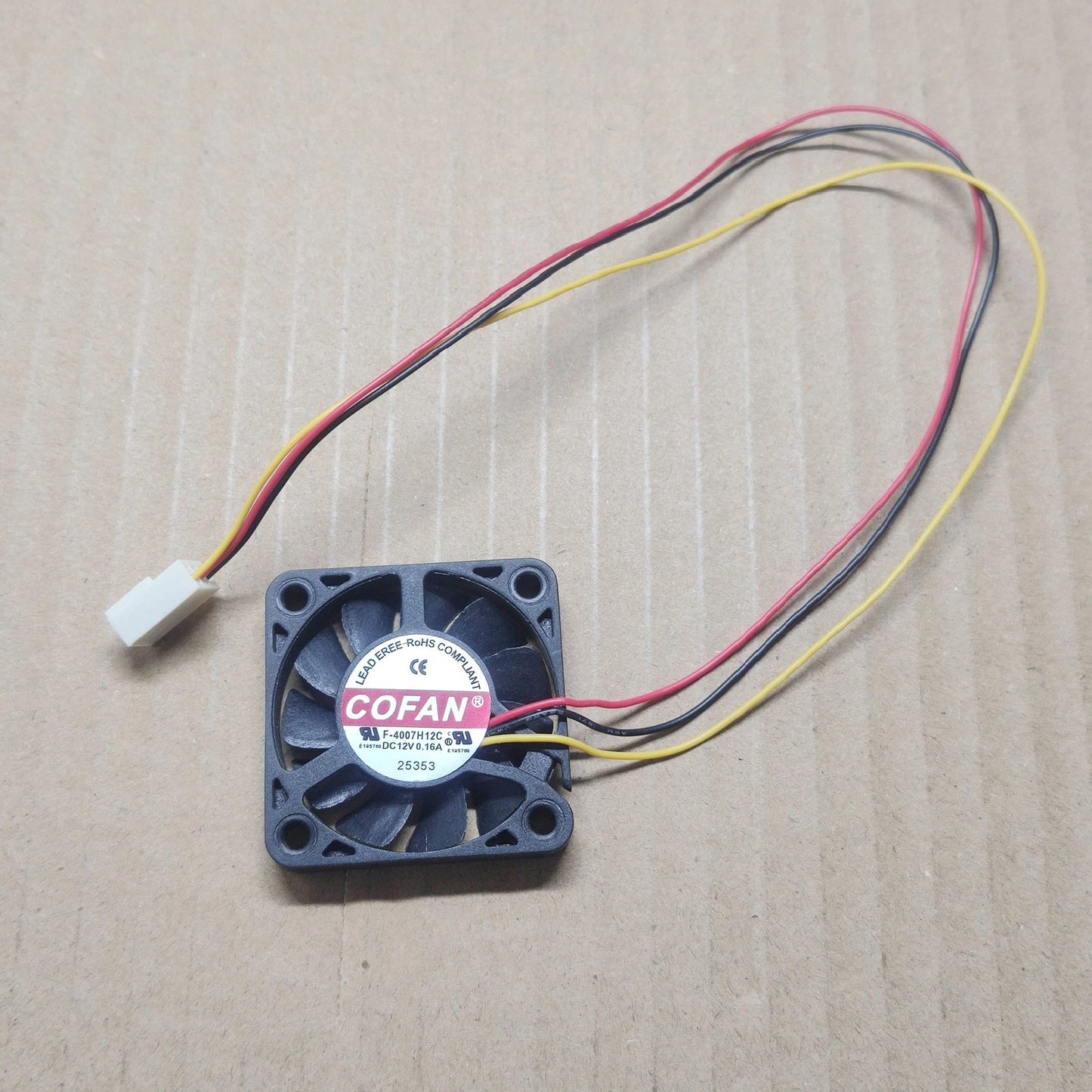 1PC  3 wire small chassis cooling fan F-4007H12C 12V 4 cm 0.16A