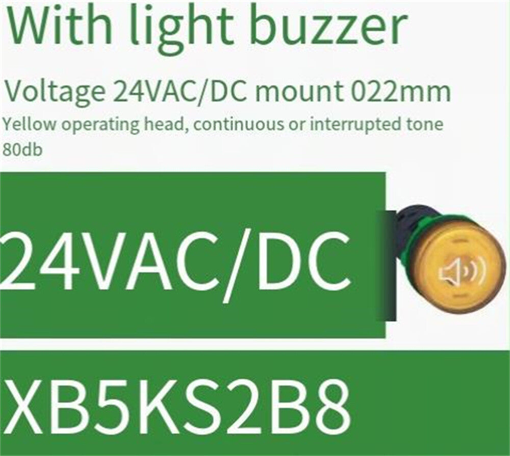 1/Piece  XB5-KS2B8 XB5KS2B8 with Indicator Light Buzzer Yellow 22mm 24VAC