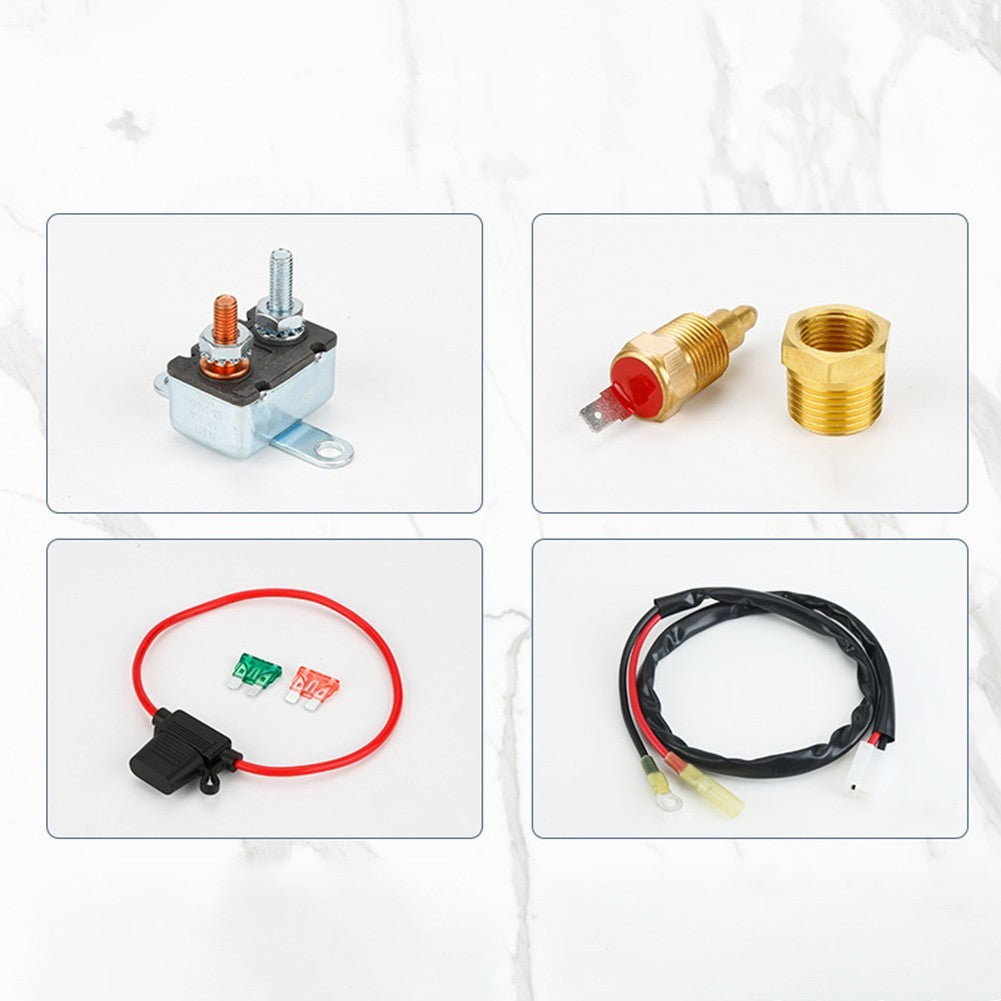 Heavy Duty Electric Fan Wiring Kit with Thermostatic Switch and Fuse Block