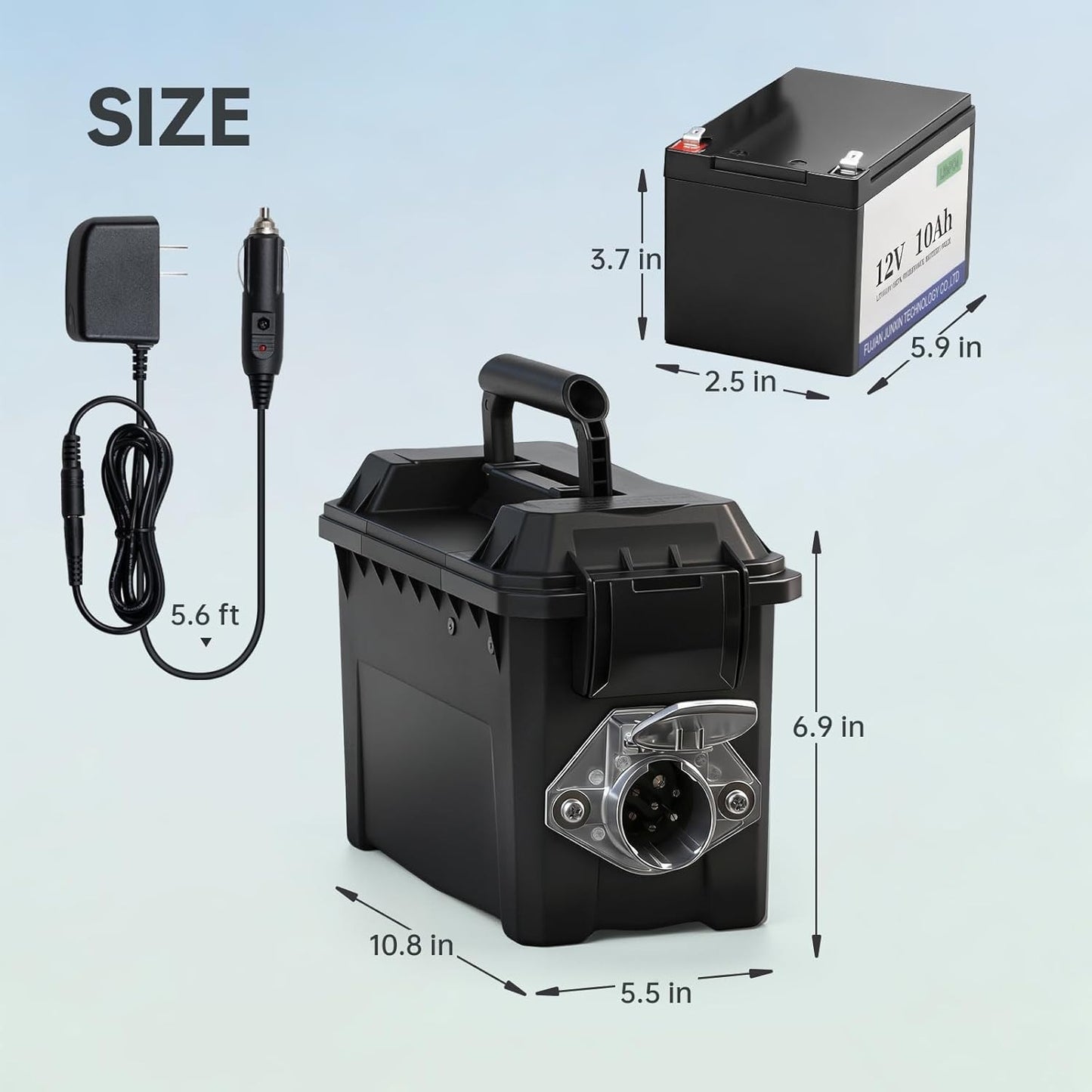 Trailer Light Tester Box with 12V Battery, Bluetooth App Control, IP68 Case