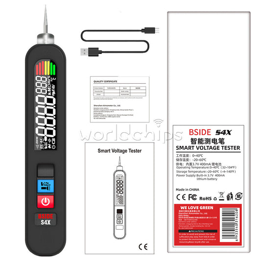 BSIDE S4 Type-C Voltage Tester Pen AC Non-Contact Electric Test Pen Detector