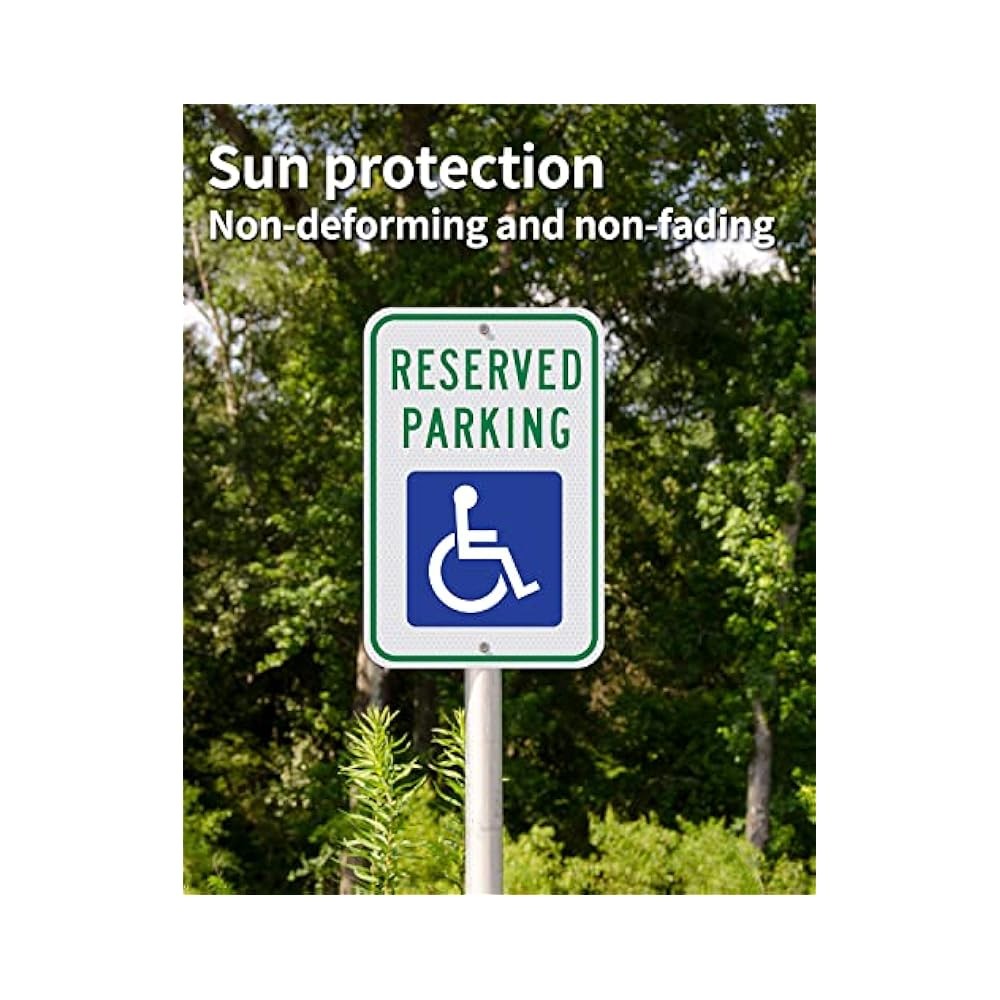 18x12 Inch Handicap Parking Sign, ADA Symbol, Reflective Aluminum, Weatherproof