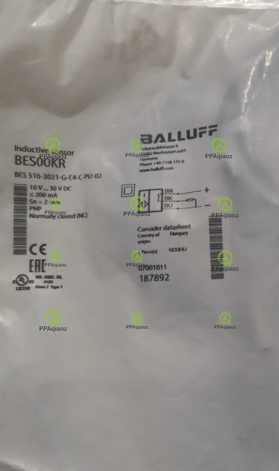 1Pcs   BALLUFF BES 516-3021-G-E4-C-PU-02（BES00KR） sensor Free transport