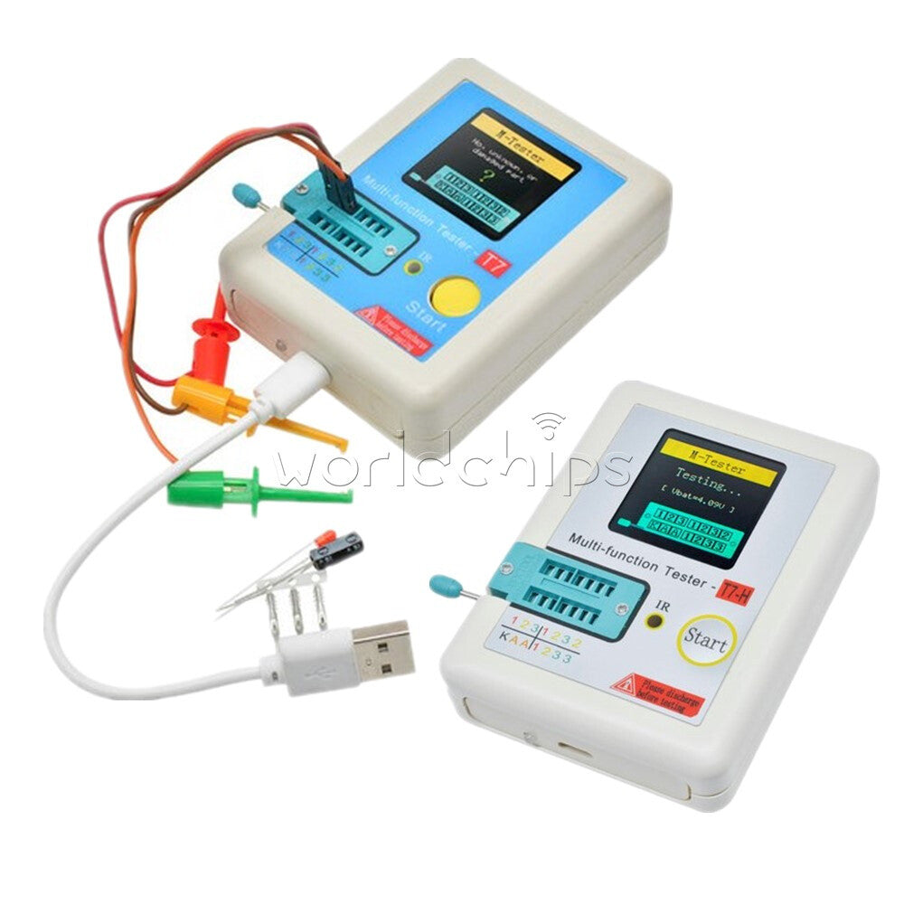 C-T7-H high precision transistor tester 1.8 inches Capacitance Meter + Cable Kit