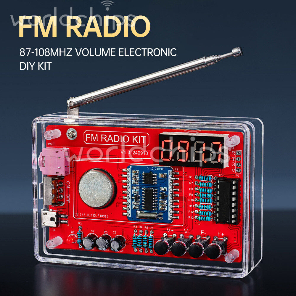1-10PCS Digital RDA5807 FM Radio Electronic Kit 87-108MHZ Soldering Practice Kit