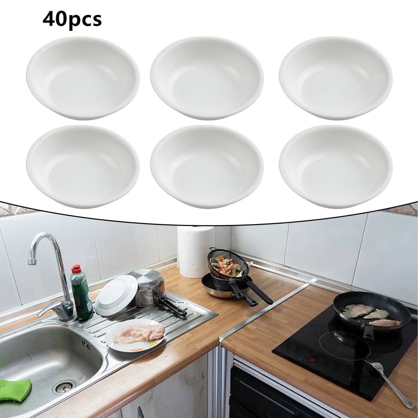 40Pcs Sauce Dishes Food Dipping Seasoning Dish Bowls For Restaurant Buffet