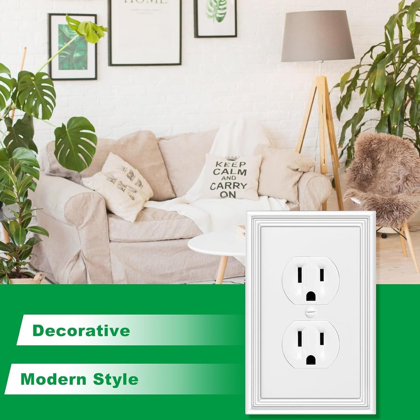 White Outlet Covers Wall Plate Modern Decorative Light Switch Cover Switch Plate