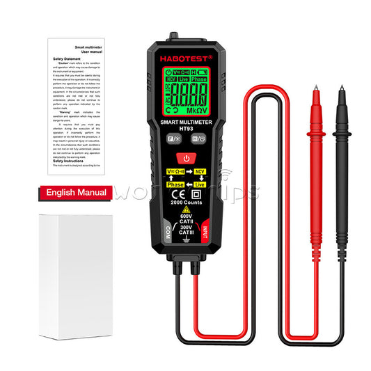 HABOTEST HT93 Digital Multimeter Smart Meter 2000 Counts Volt AC/DC NCV Tester