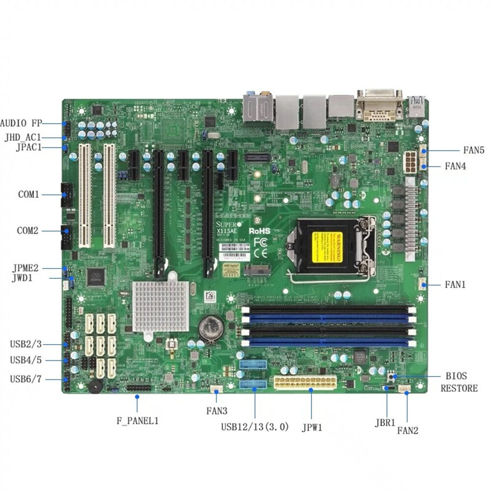 1/piece Supermicro X11SAE Workstation Server Motherboard 1151-pin C236 Chip