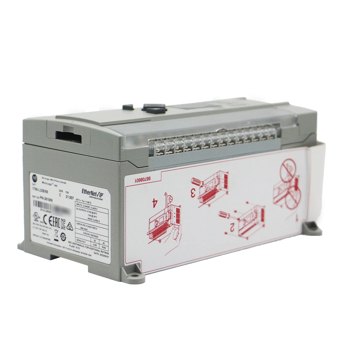 2023  Allen-Bradley 1766-L32AWAA SER C MicroLogix1400 32 Point Controller #P
