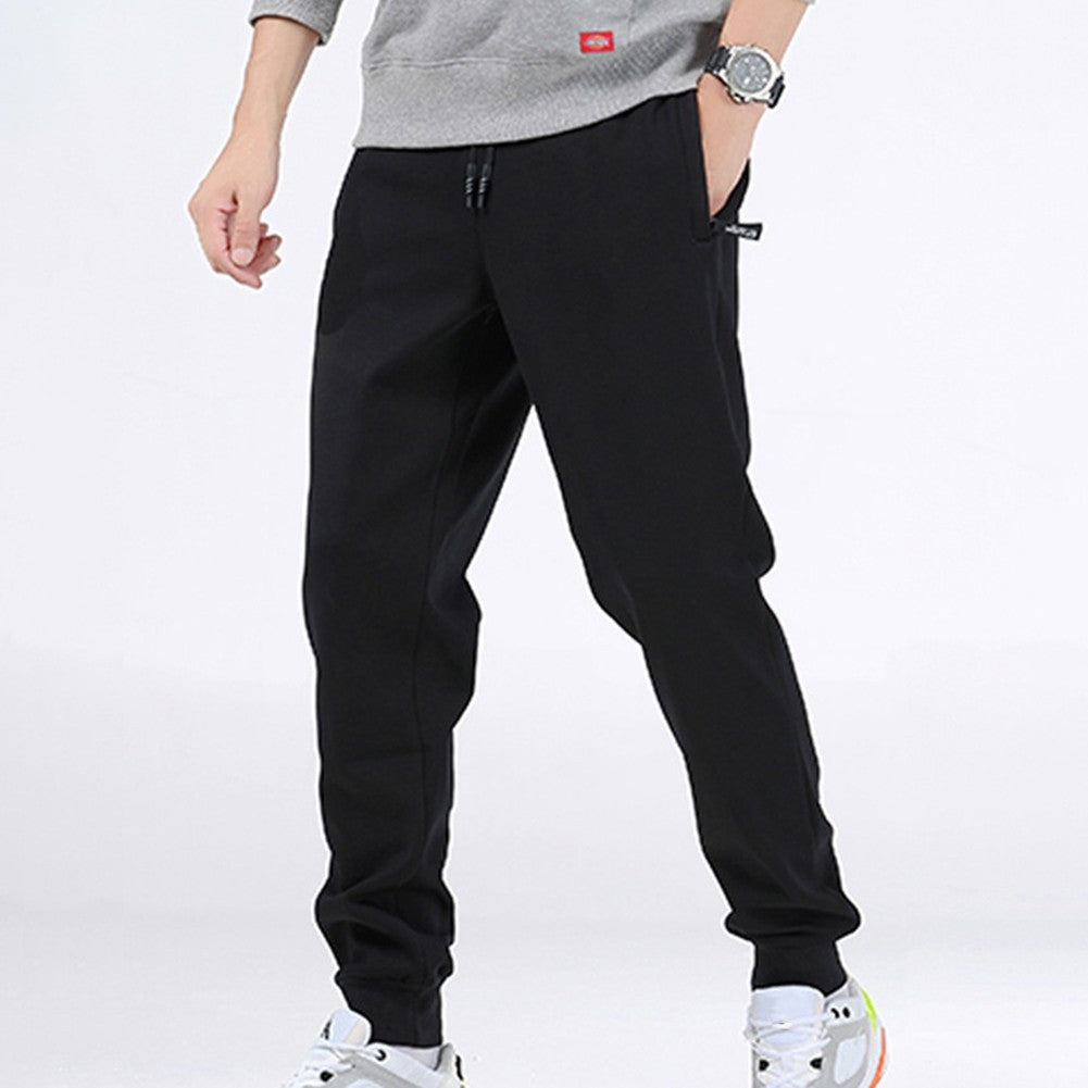 Men Loose Casual Plus Size Skinny Sweatpants with Zipper for Gym and Sport