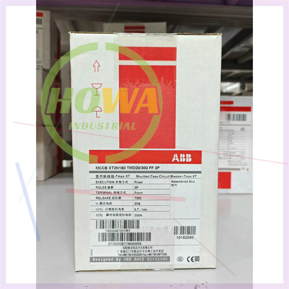 1/piece ABB 20A Molded Case Circuit Breaker MCCB XT2N160 TMD20/300 FF 3P