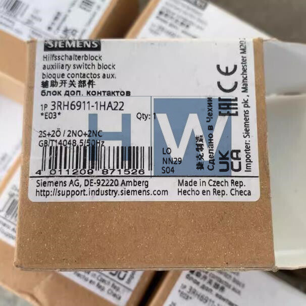 1Pcs  SIE-MENS Contactor Auxiliary Contact 3RH6911-1HA22 2no 2nc