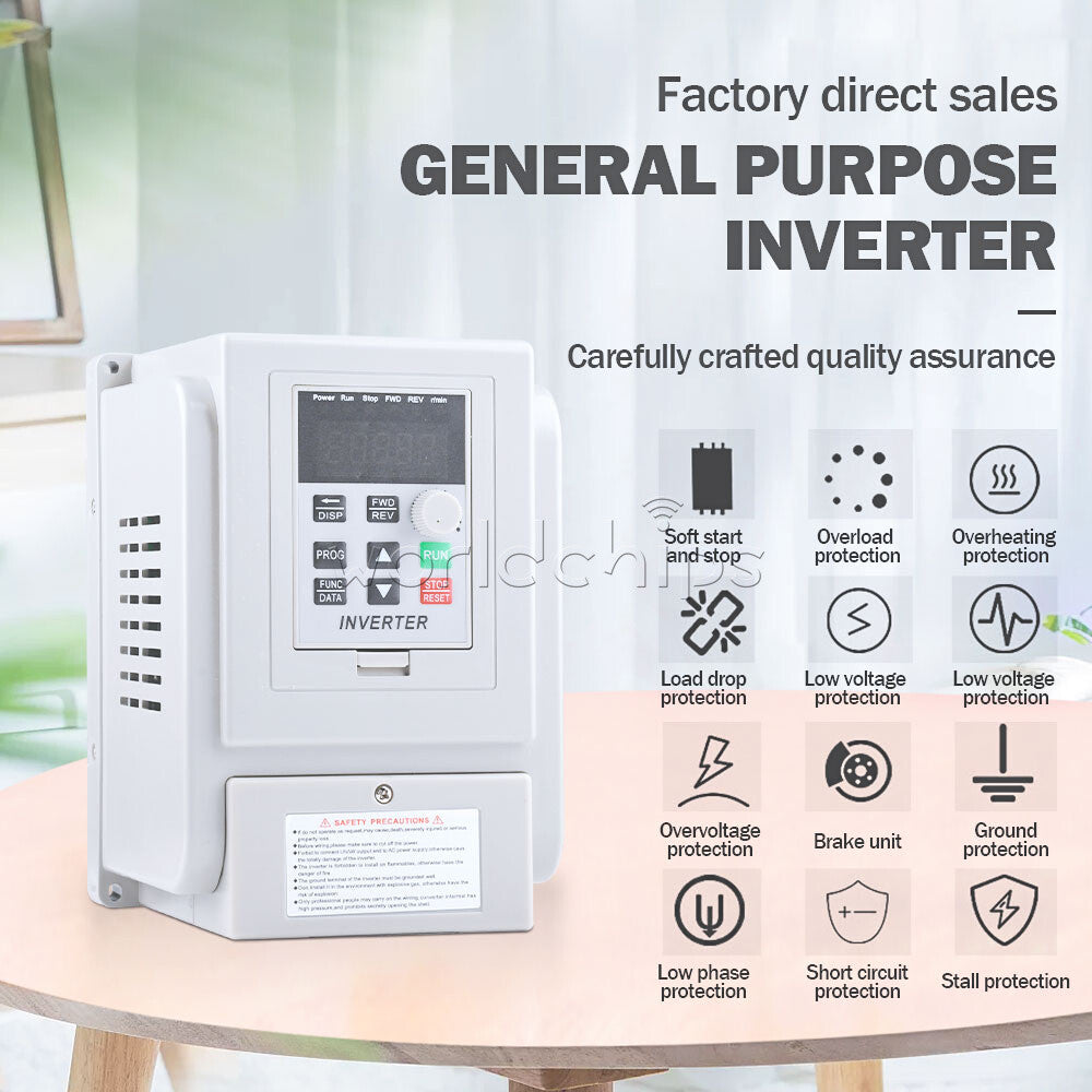 220V 1.5KW Variable Frequency Drive Inverter CNC VFD VSD Single To Three Phase