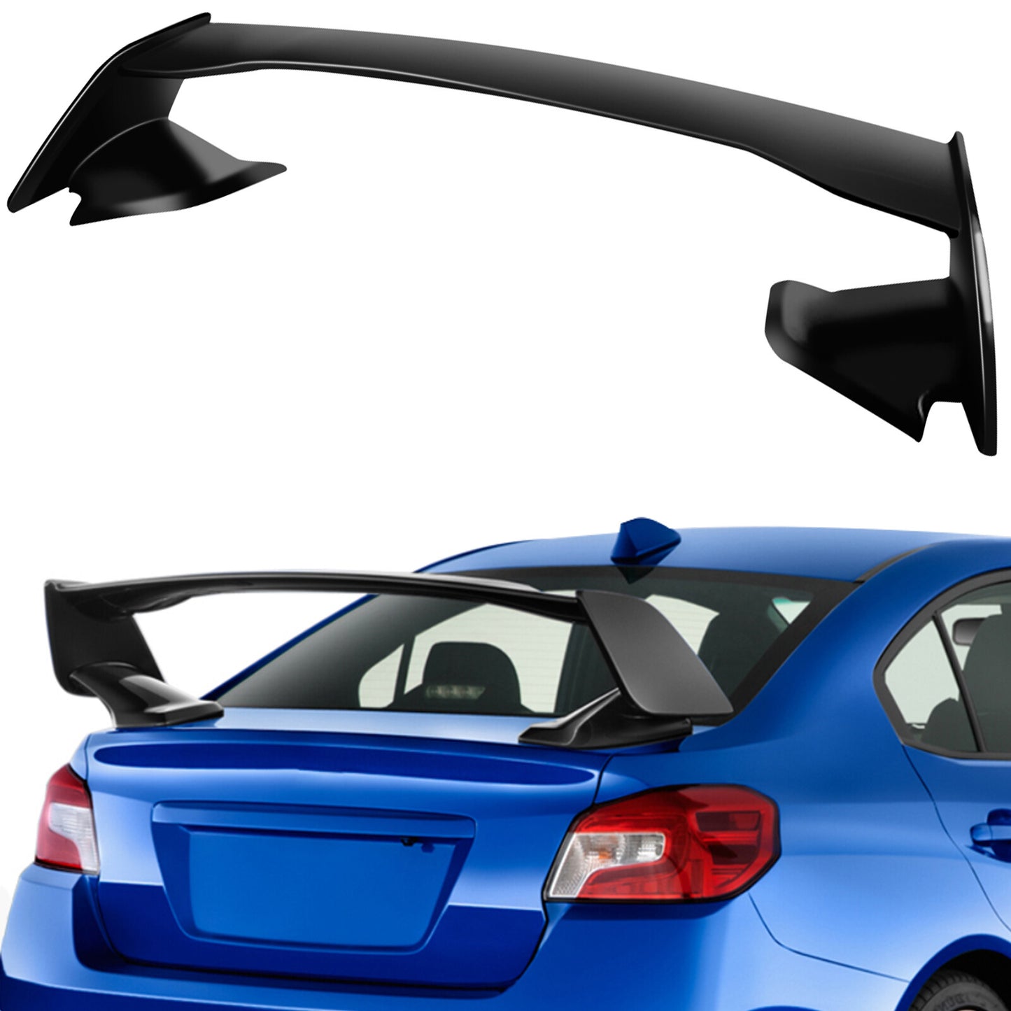 For 15-21 Subaru WRX STI Rear Trunk Lip Painted Black Spoiler Wing