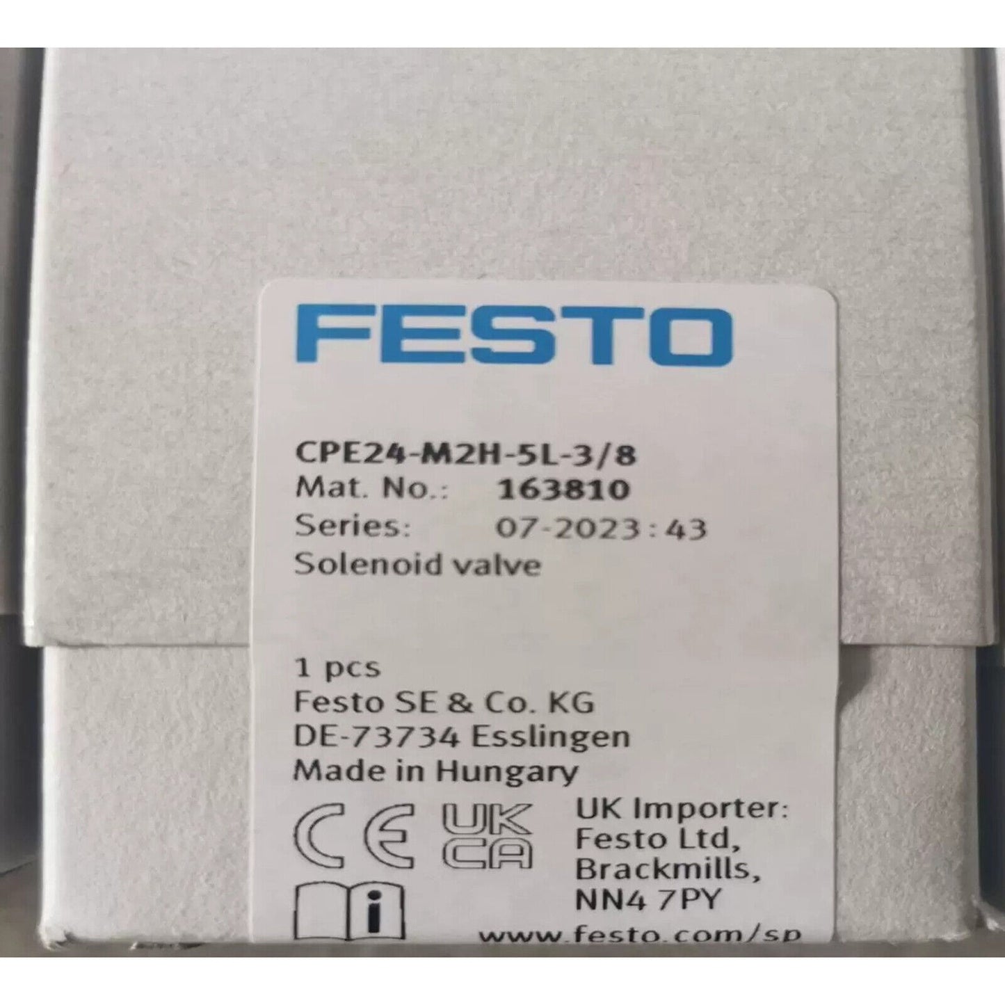 1PC For FESTO CPE24-M2H-5L-3/8 163810 Solenoid valve