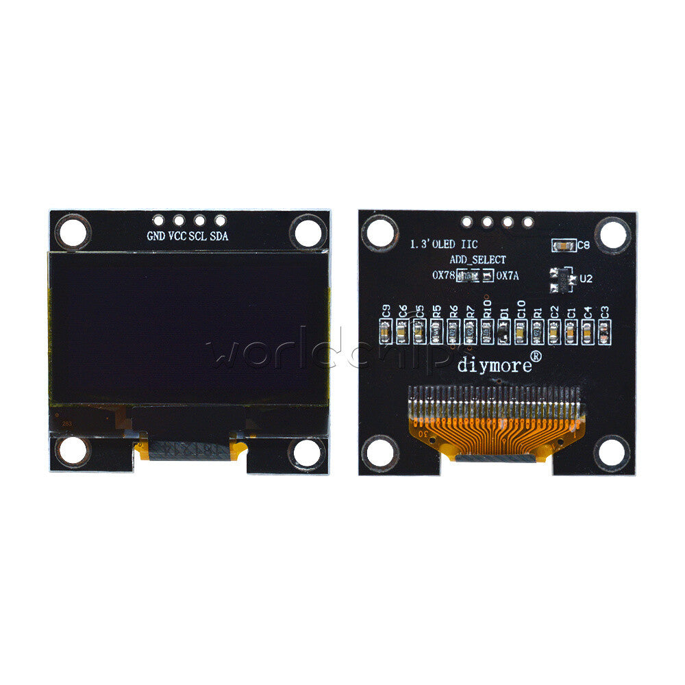 10x 1.3" 4PIN White OLED LCD Display Module IIC I2C Interface 128x64 For Arduino