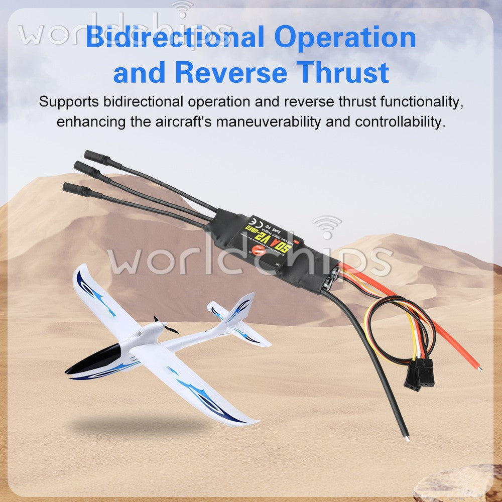 40A 50A Brushless ESC Electronic Speed Controller 3-4S for RC FPV Fixed-Wing