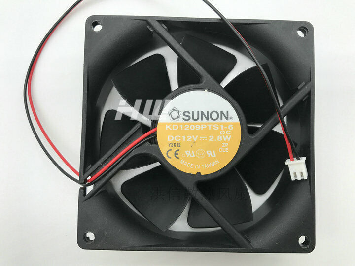 SUNON KD1209PTS1-6 DC12V 2.8W 90*90*25MM 9CM 2Pin Cooling Fan